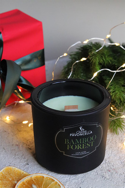 Bamboo Forest, sojowo-kokosowa świeca zapachowa w szkle, czarna, 170g