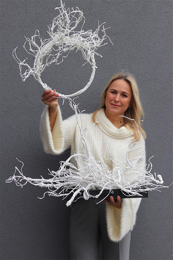 Biała Zima Modern, zimowa kompozycja na stół