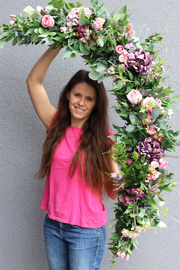 fioletowa girlanda kwiatowa, Fiolettina, dł.150cm  