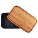 Bread A, chlebak z bambusową pokrywą, wym.30.5x18.5x12cm 