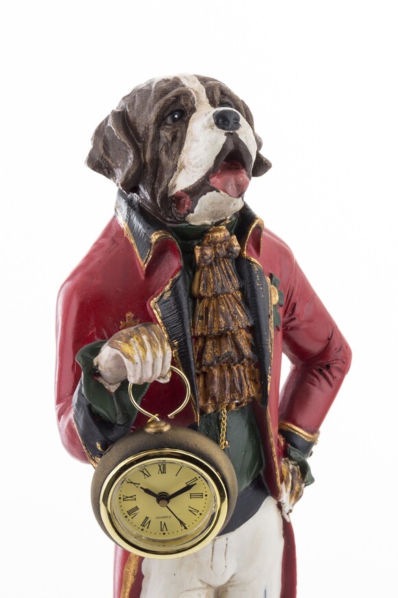 Pies Lord, figurka z zegarkiem, wym.44x15x13.5cm 