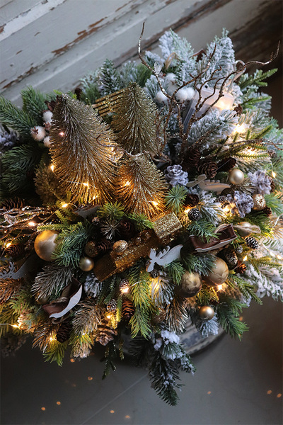 Złota Legenda Big, świąteczny stroik na brzozie