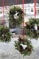 Szyszki Wigilijne, iglasty wianek zimowy, śr.55cm