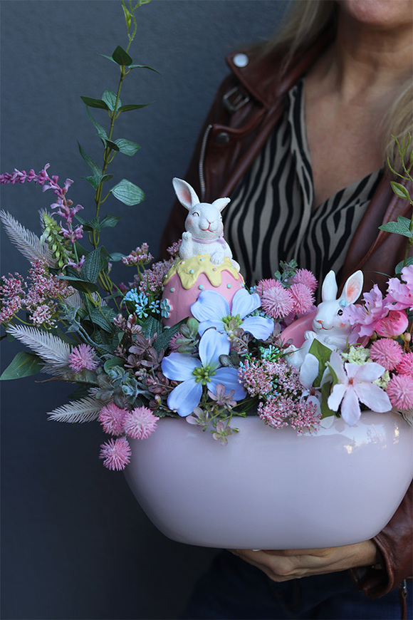 Rabbit Pastel, stroik wielkanocny z zajączkiem