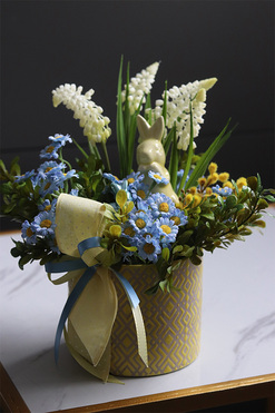 Little Yellow, stroik wielkanocny z zajączkiem, wys.26cm 