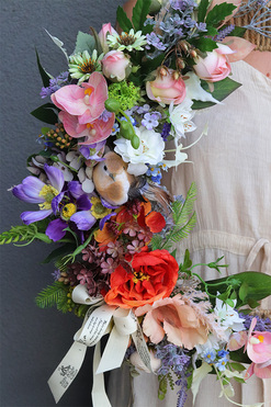 Linea Bird, asymetryczny wianek na drzwi, rozp.40cm