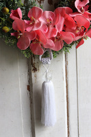 asymetryczny wianek z chwostem, Orchidelia Pink Koral, śr.42cm   