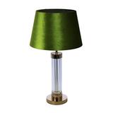 Tubo Gold, lampa stołowa, abażur oliwkowy stożek, wys.64cm