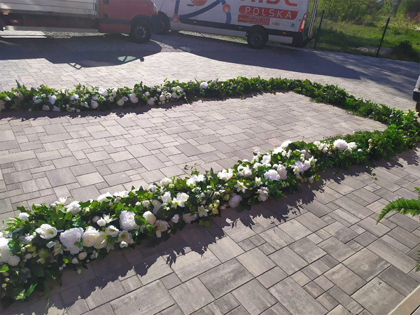 Romantic White, biała girlanda kwiatowa