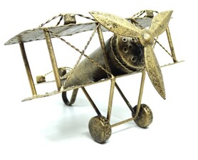samolot dwupłatowy retro statuetka, wym.17x17.50x11,5cm