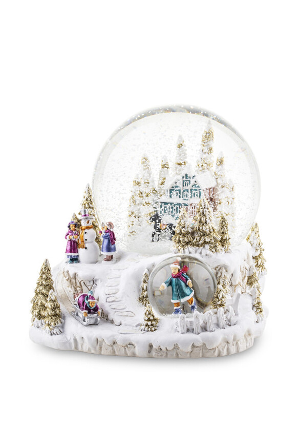 Golden Village, świąteczna szklana kula śnieżna pozytywka