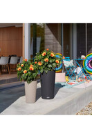 Cilindro, donica z nawadnianiem, piaskowy brąz