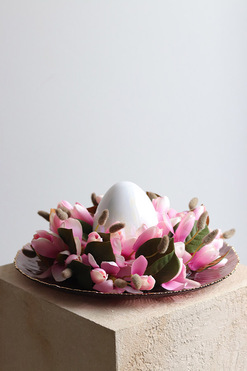 Melania Pink, stroik wielkanocny z jajem, wym.12x30cm