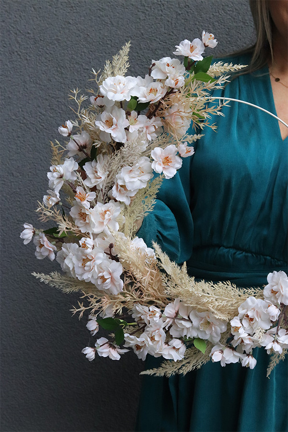 Subtelle Jabłonka, wianek na obręczy z jabłonką