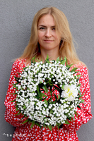  Letni Poranek, wianek dekoracyjny z gipsówką