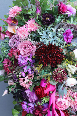 Pink Lonna, fioletowa wiązanka nagrobna, dł.90cm