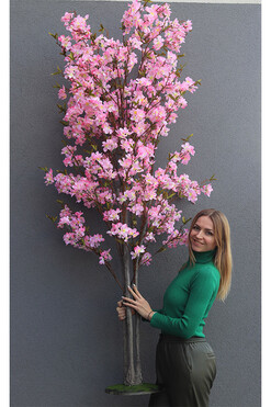 Kwitnąca Wiśnia, sztuczna roślina w doniczce, różowa,wys.210cm