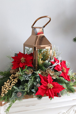 Angelo Garden Red Winter, złoty lampion nagrobny, wys.45cm