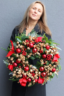 Alice in Wonderland, świąteczny wianek dekoracyjny, śr.55cm