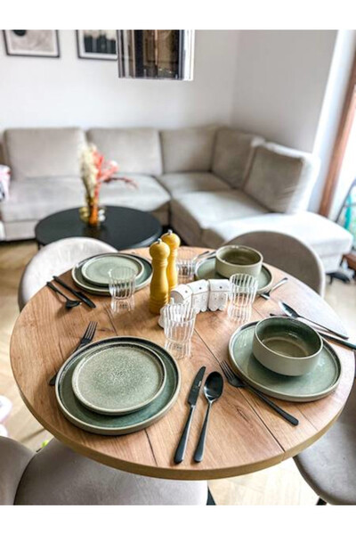 Earth Design, komplet obiadowy dla 6 osób, 18 elementów