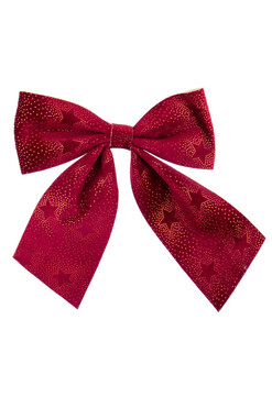 Stella Red, welurowa kokarda zawieszka, kpl.12szt, wym.33x40cm