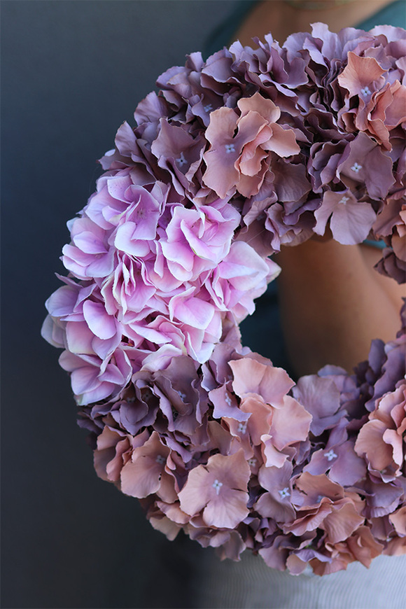 Violetta 2 wianek z fioletowych hortensji