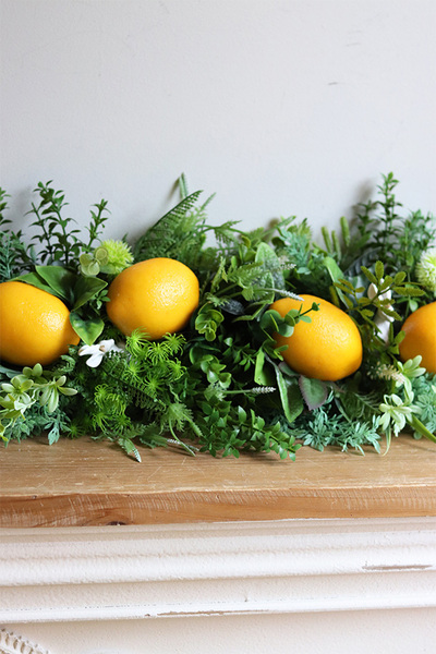 Cytryny Italia, zielona girlanda dekoracyjna z owocami