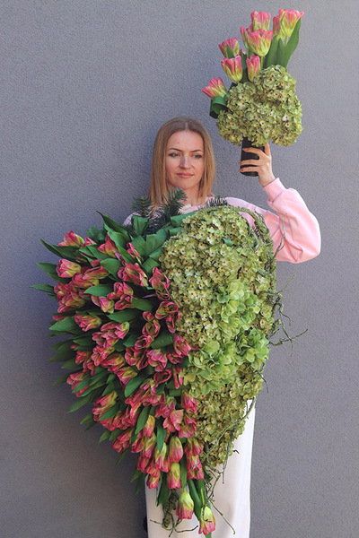 Serce Tulipia, komplet dekoracji nagrobnych