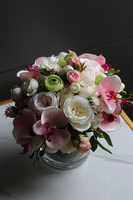 Hellissa Pink Orchid 2, bukiet kwiatów w szklanym wazonie