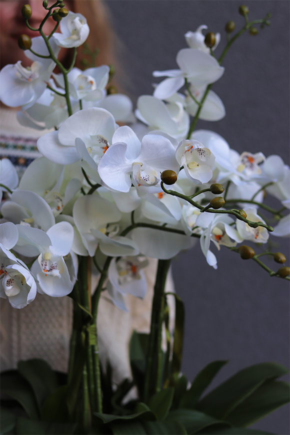 Dark Green Orient, wysokiej jakości sztuczny storczyk	