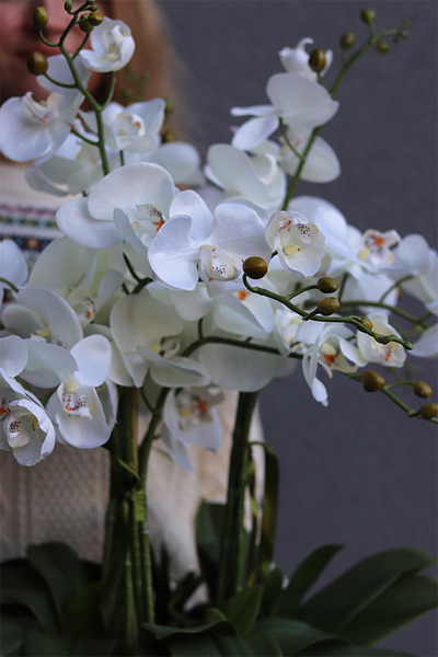 Dark Green Orient, wysokiej jakości sztuczny storczyk	