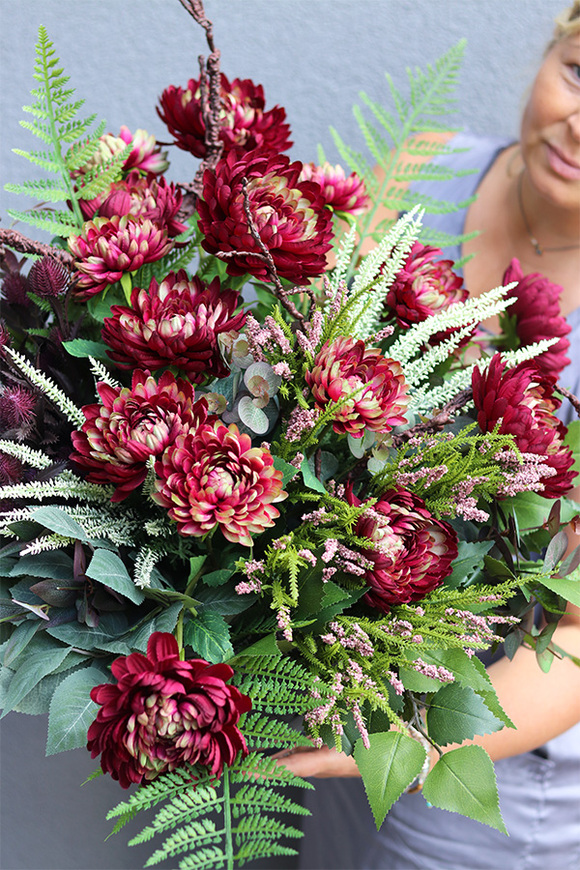 Astry Bordo Love, komplet dekoracji nagrobnych