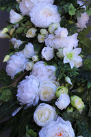 Sicilia White, gęsta girlanda ze sztucznych kwiatów, dł.160cm 