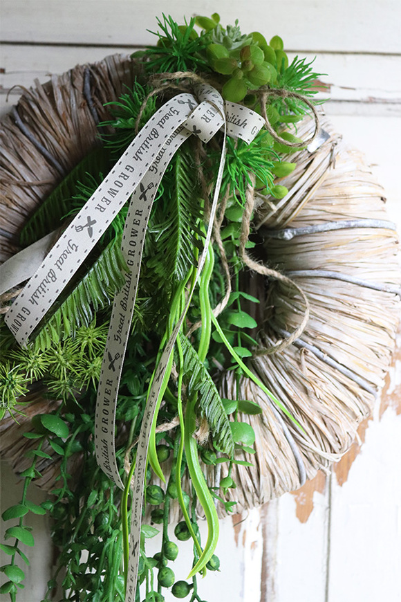 ozdobny wianek na drzwi, Zielona Mila, śr.26cm 