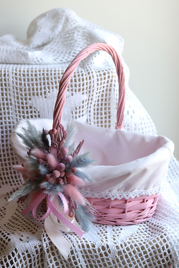 Krysia, komplet dekoracji wielkanocnych, koszyczek&palemka