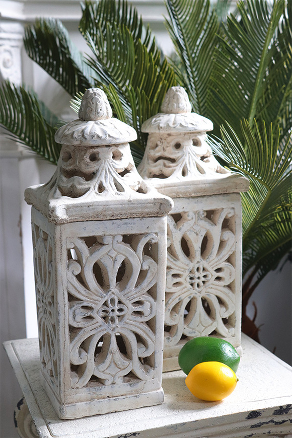 Dahli, ceramiczny ażurowy lampion