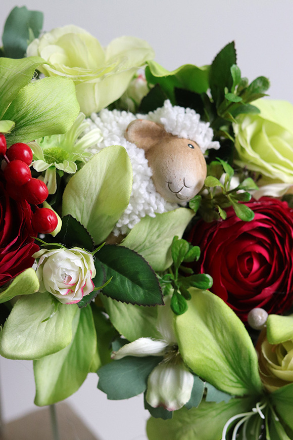 Zagroda, wianek na drzwi z barankami