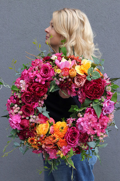 Kolorovy, kolorowy wianek na drzwi, śr.45cm 