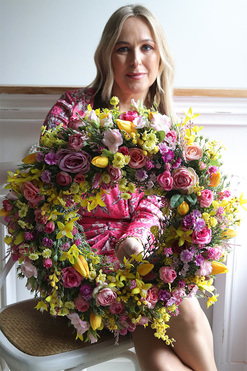 Wiosenna Zorza, wiosenny wianek dekoracyjny, rozp.45cm