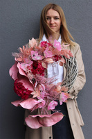 Pink Design, wianek na drzwi z anturium