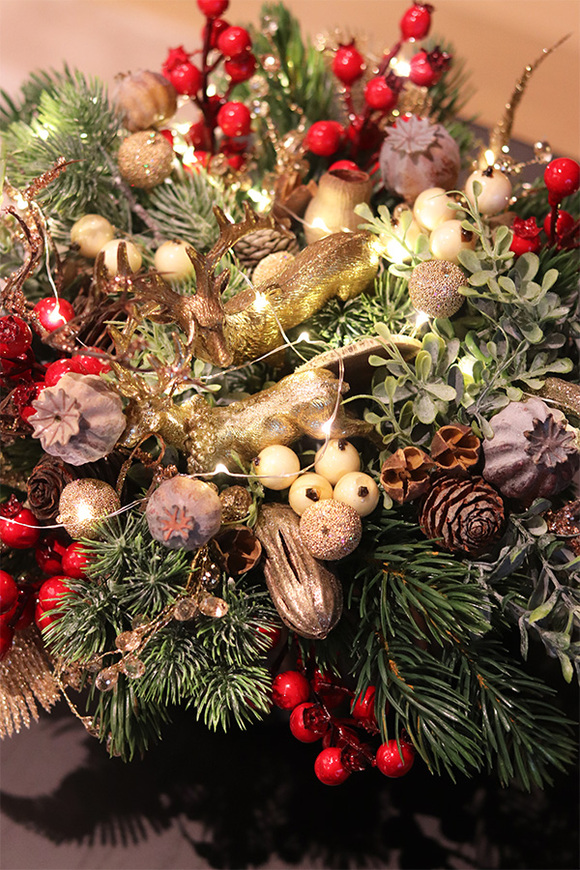 Moko Xmas, świąteczny stroik LED z jeleniem