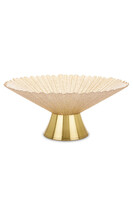 Emia, szklana patera dekoracyjna na nodze, wym.32x14cm