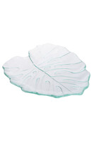 Exotic, szklany talerz patera, liść monstery