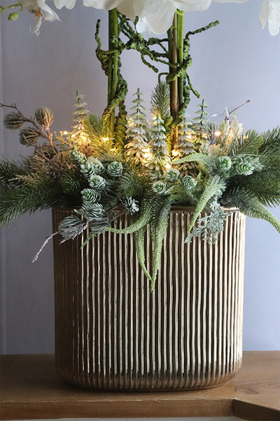 Śnieżna Kraina, elegancki storczyk zimowy LED