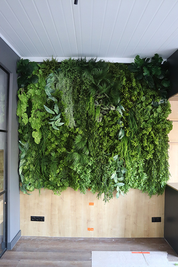 EcoGreen Wall B, zielona ściana z roślin sztucznych panel, 1m kwadratowy