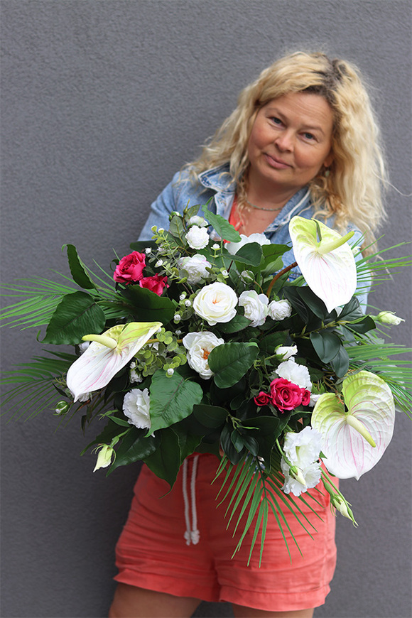 Anturium Elegance, komplet dekoracji nagrobnych