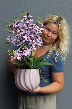 Thai Selania Violet, liliowy sztuczny storczyk, wys.59cm