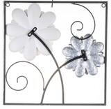 Floriana A, metalowy decor ścienny z kwiatami, wym.40.5x40.5x2cm