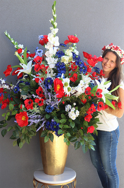 Mazowsze, duża kompozycja kwiatowa, wym.139x90cm