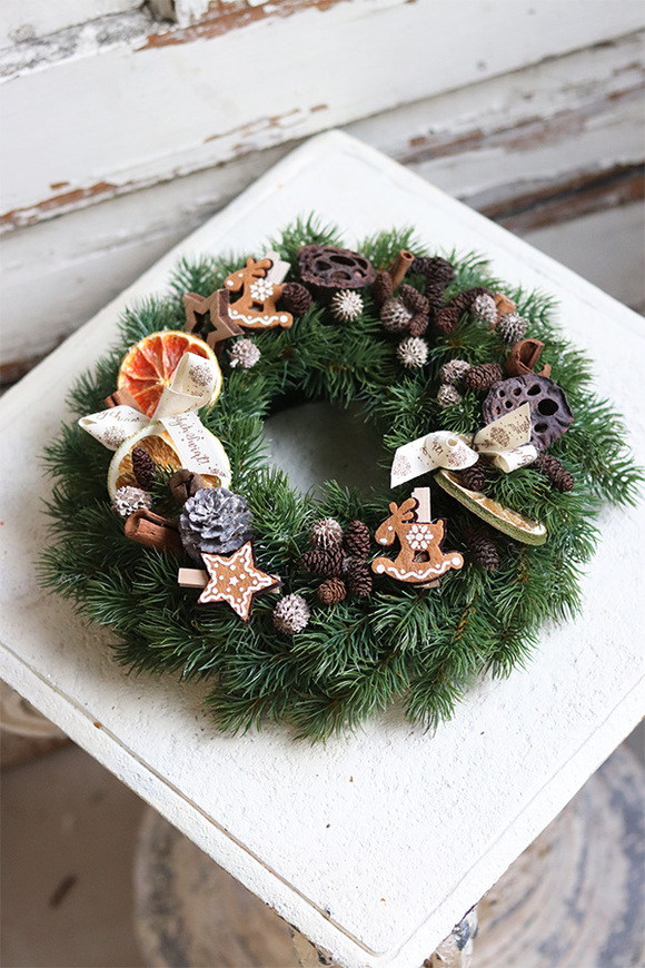 Christmas Ease, wianek świąteczny z suszem, śr.26cm